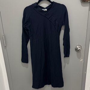 Jil Sander Navy Long Sleeve Dress